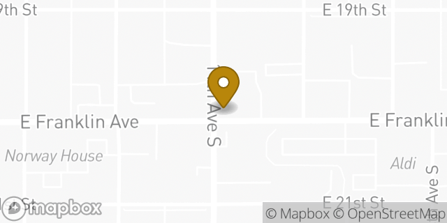 Map showing the location of Chase Bank in Minneapolis, MN 55404