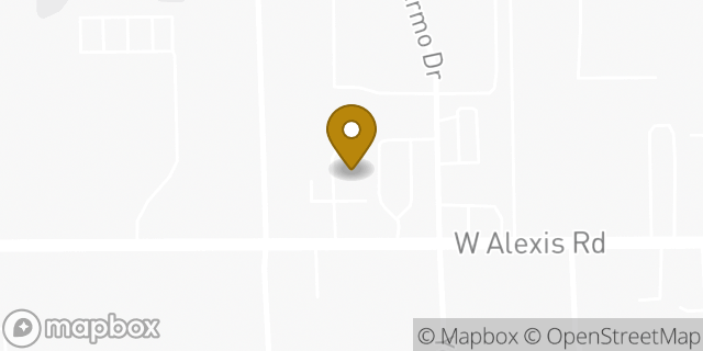 Map showing the location of AutoZone in Toledo, OH 43613