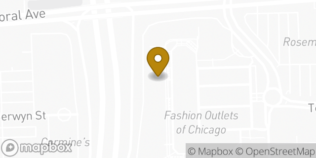 Map showing the location of Starbucks in Rosemont, IL 60018