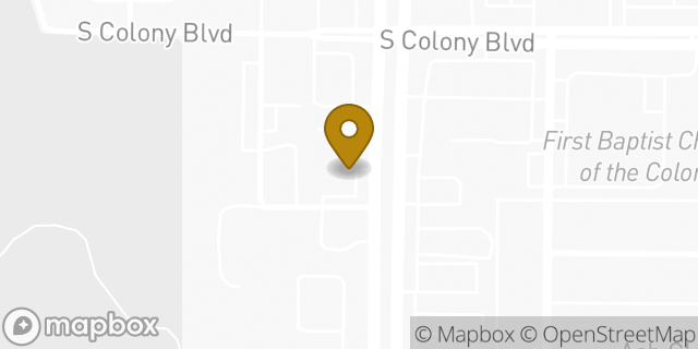 Map showing the location of Dunkin' in The Colony, TX 75056