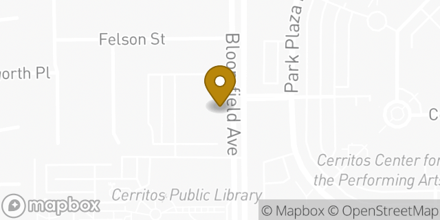 Map showing the location of The Church of Jesus Christ of Latter-day Saints in Cerritos, CA 90703