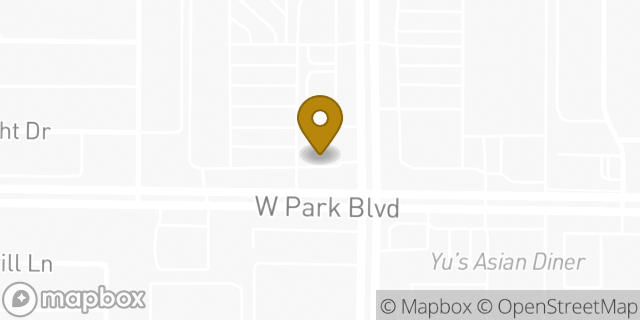 Map showing the location of Chase Bank in Plano, TX 75093