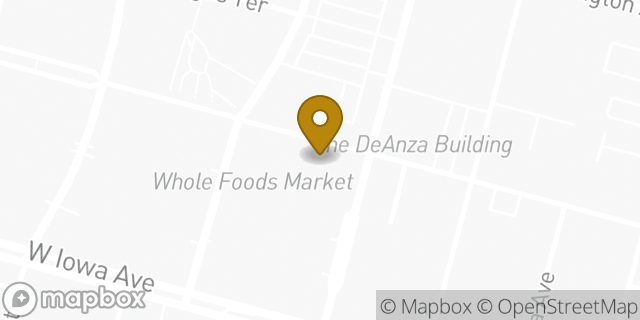 Map showing the location of Whole Foods Market in Sunnyvale, CA 94086