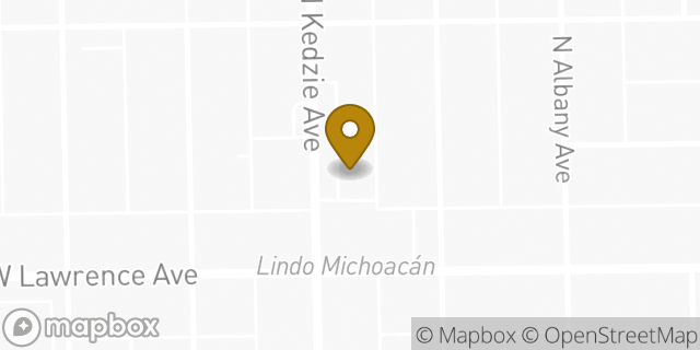 Map showing the location of Dunkin' in Chicago, IL 60625