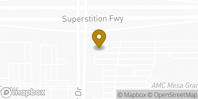 Map showing the location of Texas Roadhouse in Mesa, AZ 85204