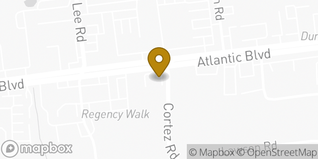 Map showing the location of Budget Car Rental in Jacksonville, FL 32225