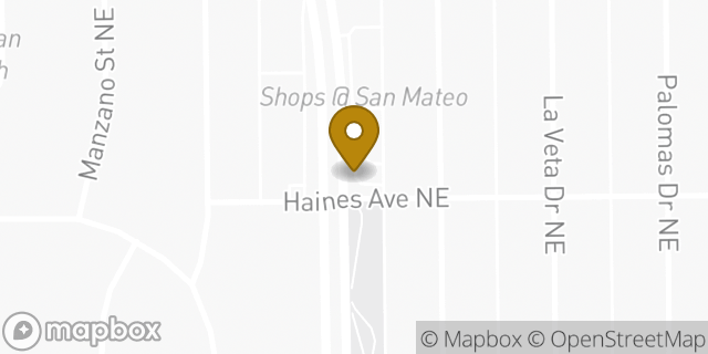 Map showing the location of Starbucks in Albuquerque, NM 87110