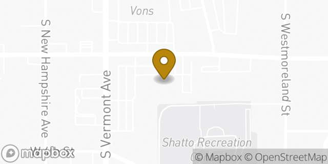 Map showing the location of Starbucks in Los Angeles, CA 90020