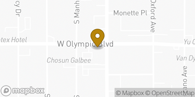 Map showing the location of Bank of America in Los Angeles, CA 90019