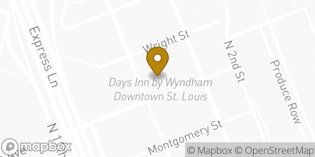 Map showing the location of Days Inn Downtown St. Louis in St Louis, MO 63147
