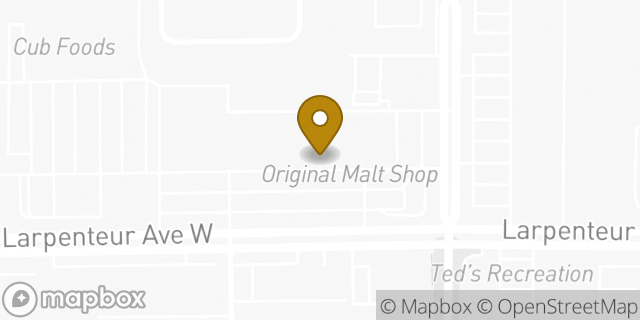 Map showing the location of Papa John's Pizza in Roseville, MN 55113