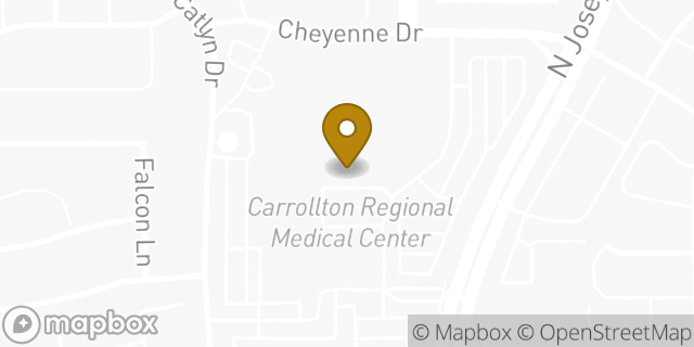Map showing the location of Trinity North Dallas Neurology in Carrollton, TX 75010
