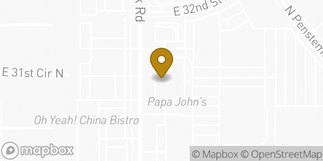 Map showing the location of Buffalo Wild Wings in Wichita, KS 67226