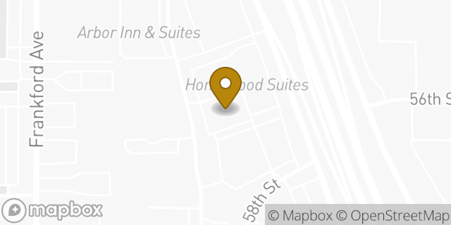 Map showing the location of Chuck E. Cheese in Lubbock, TX 79424