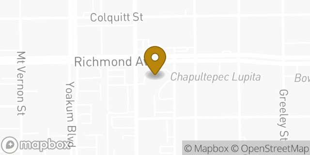 Map showing the location of Chase Bank in Houston, TX 77006