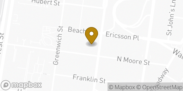 Map showing the location of Citibank in New York, NY 10013