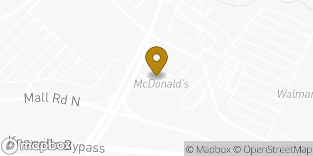 Map showing the location of McDonald's in Knoxville, TN 37918