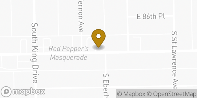 Map showing the location of Dunkin Donuts in Chicago, IL 60619