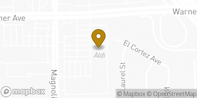 Map showing the location of Aldi in Fountain Valley, CA 92708