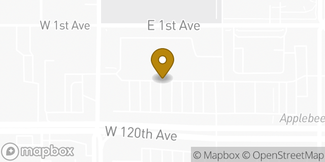 Map showing the location of Starbucks in Broomfield, CO 80020