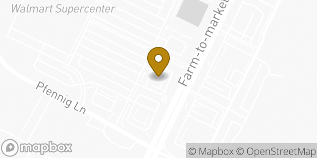 Map showing the location of Bank of America Financial Center & Drive-Thru ATM | Pfluger Crossing in Pflugerville, TX 78660