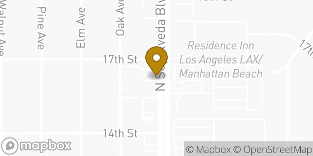 Map showing the location of The UPS Store in Manhattan Beach, CA 90266