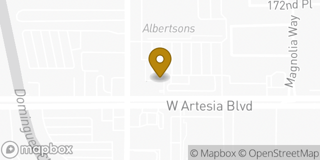 Map showing the location of Papa Johns Pizza in Gardena, CA 90248