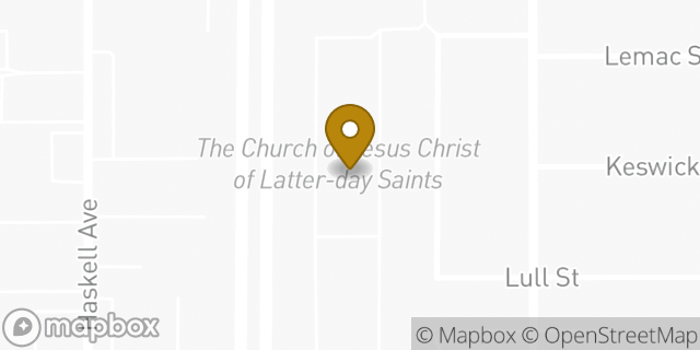 Map showing the location of The Church of Jesus Christ of Latter-day Saints in Van Nuys, CA 91406