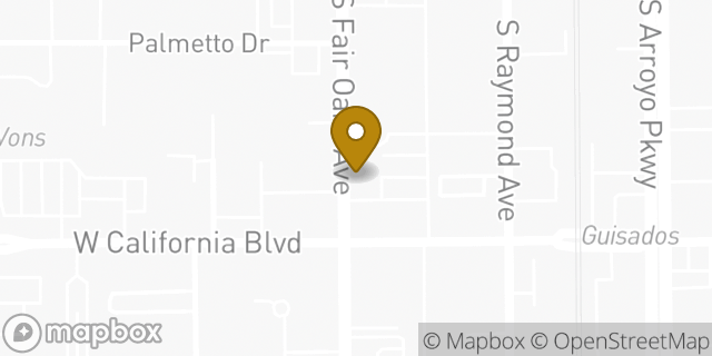 Map showing the location of Starbucks in Pasadena, CA 91105