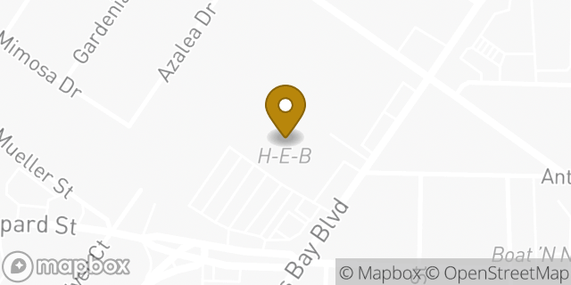 Map showing the location of Leopard and Nueces Bay H-E-B in Corpus Christi, TX 78408