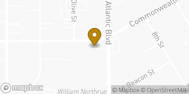 Map showing the location of AutoZone in Alhambra, CA 91803