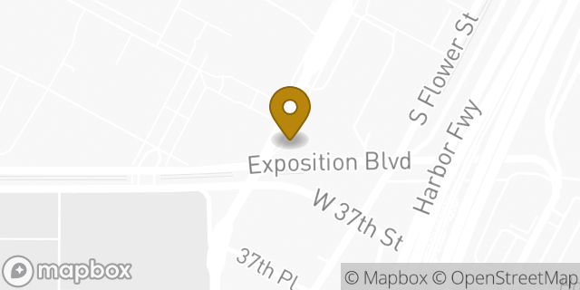 Map showing the location of Starbucks in Los Angeles, CA 90007