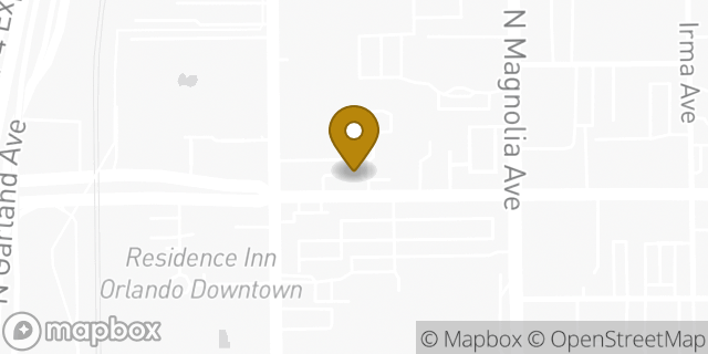 Map showing the location of Enterprise Rent-A-Car in Orlando, FL 32801