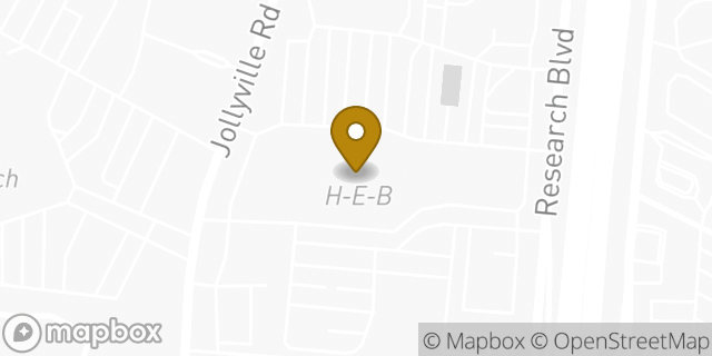 Map showing the location of H-E-B in Austin, TX 78759