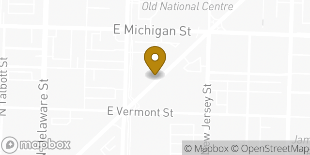 Map showing the location of Starbucks in Indianapolis, IN 46204