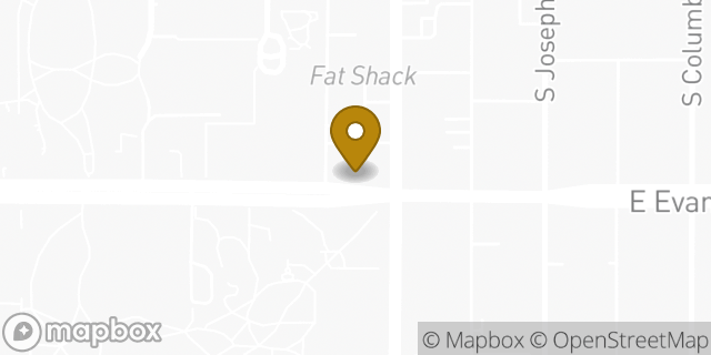 Map showing the location of Ben & Jerry's in Denver, CO 80210