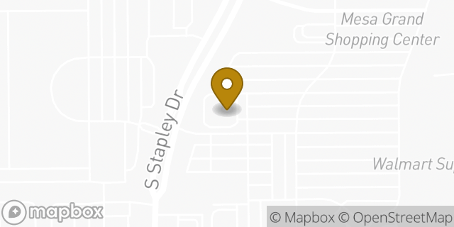 Map showing the location of Starbucks in Mesa, AZ 85204