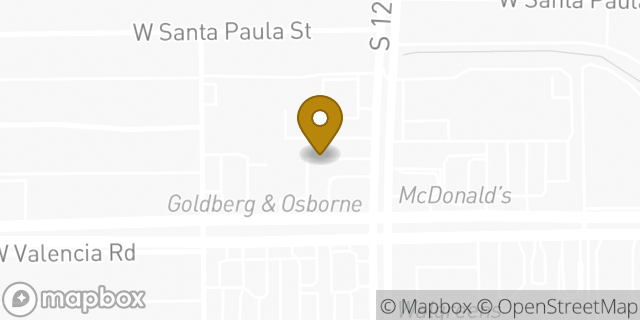 Map showing the location of AutoZone in Tucson, AZ 85706