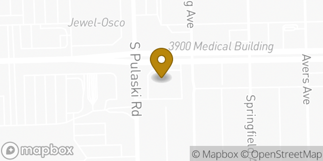 Map showing the location of Walgreens in Evergreen Park, IL 60805
