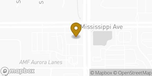 Map showing the location of Chase Bank in Aurora, CO 80017