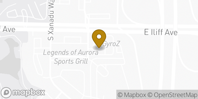Map showing the location of Amazon Locker - Chiaraluna in Aurora, CO 80014