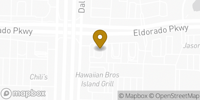 Map showing the location of Dallas Pkwy & Eldorado in Frisco, TX 75033