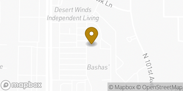 Map showing the location of The UPS Store in Peoria, AZ 85382