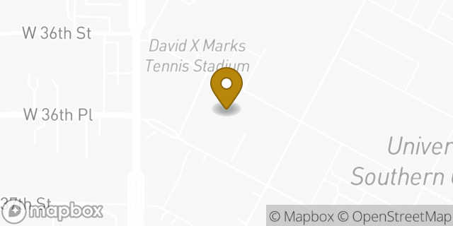 Map showing the location of Starbucks in Los Angeles, CA 90089