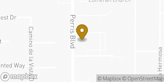 Map showing the location of The Church of Jesus Christ of Latter-day Saints in Moreno Valley, CA 92557