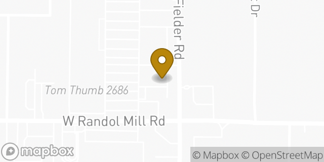 Map showing the location of Starbucks in Arlington, TX 76012