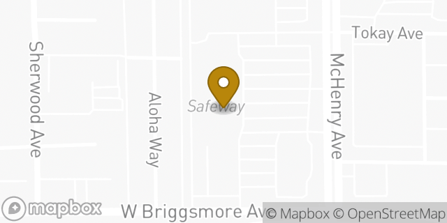 Map showing the location of Safeway in Modesto, CA 95350
