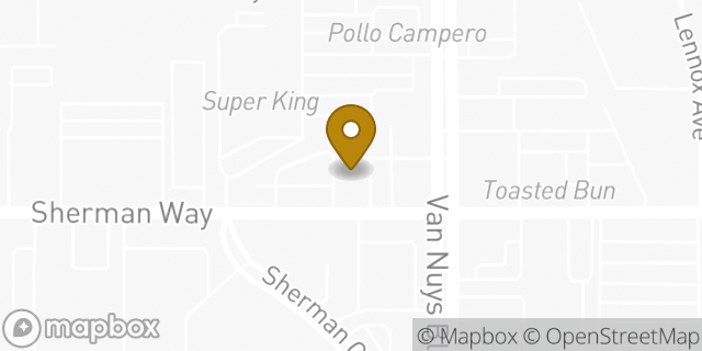 Map showing the location of Papa John's Pizza in Van Nuys, CA 91405