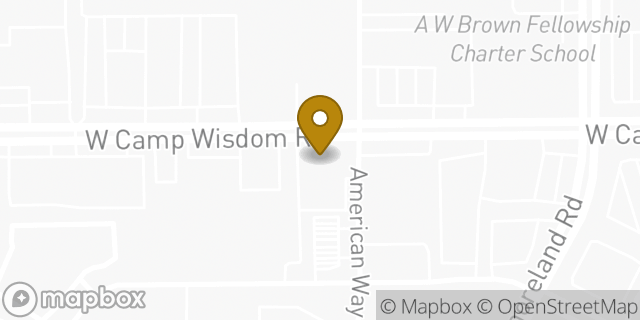 Map showing the location of AutoZone Auto Parts in Dallas, TX 75237