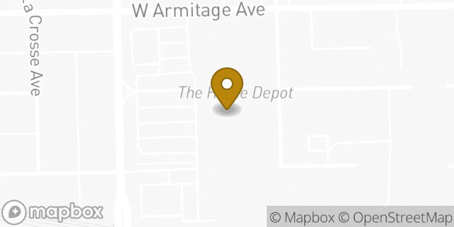 Map showing the location of The Home Depot in Chicago, IL 60639